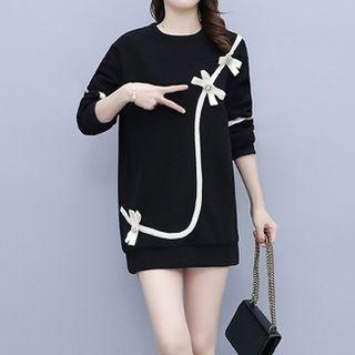 Contrast Bow Mini Shift Dress