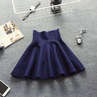 High Waist Knit A-line Skirt