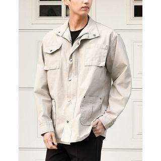 Stand-collar Loose-fit Military Jacket