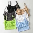 Ruffled Plain Cropped Camisole Top
