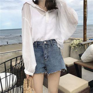 Plain See-through Hoodie