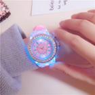 Embellished Led Silicone Strap Watch