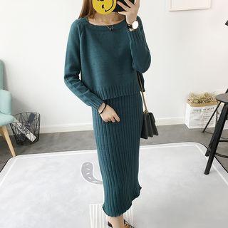 Set: Knit Tank Dress + Sweater