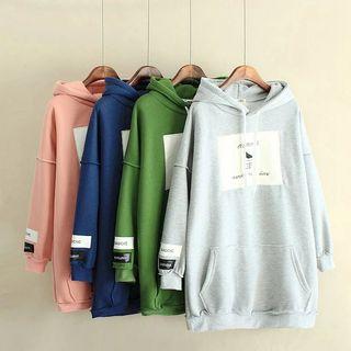 Bird Embroidered Long Hoodie
