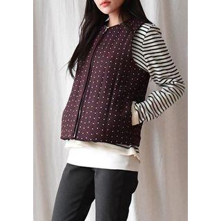 Zip-up Polka-dot Quilted Vest