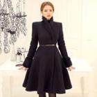 Snap-button A-line Coatdress