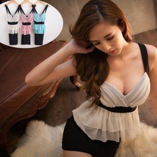 Two Tone Peplum Dress