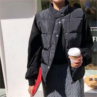 Zip-up Padded Vest Black - One Size