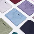 Short Sleeve V-neck Colored T-shirt