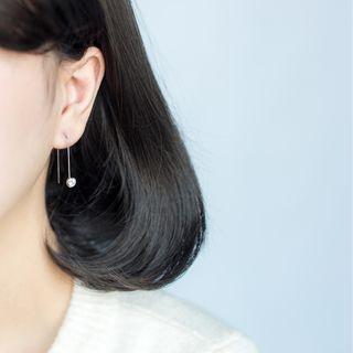 S925 Silver Rhinestone Threader Earrings