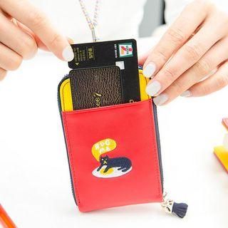 Embroidered Colour Block Coin Purse