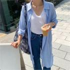 Tab-sleeve Loose-fit Long Shirt