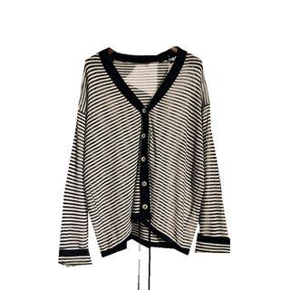 Striped Cardigan Black - One Size