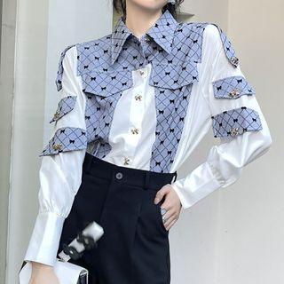 Heart Print Panel Shirt