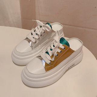 Platform Lace Up Mule Sneakers