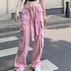 Wide Leg High Waist Cargo Jeans