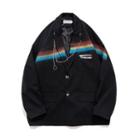 Chained Lettering Print Single-breasted Blazer