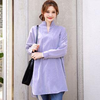 Notched Stand-collar Tunic