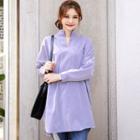 Notched Stand-collar Tunic