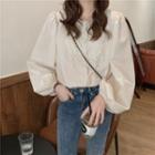 Crewneck Lace Blouse Almond - One Size