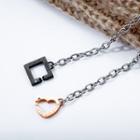 Couple Matching Rhinestone Stainless Steel Heart / Square Bracelet