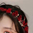 Flower Wedding Headband Red - One Size