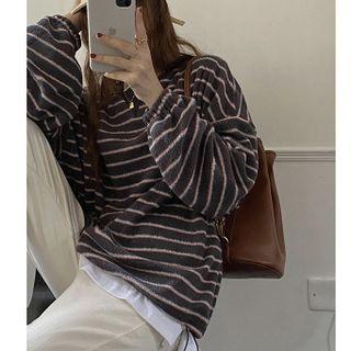 Striped Chenille Long-sleeve Top