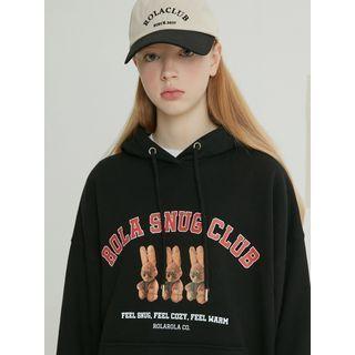 Rola Rabbit Kangaroo-pocket Hoodie Black - One Size