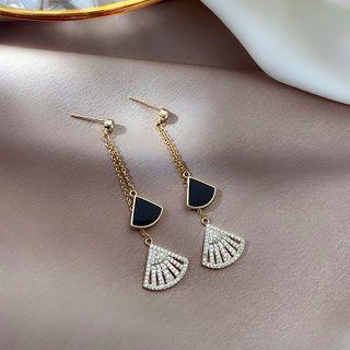 Rhinestone Acrylic Fan Fringed Earring