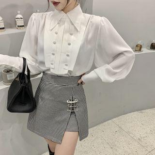 Plain Shirt / Houndstooth Skort