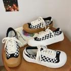 Checkerboard Platform Canvas Sneakers