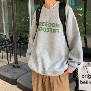 Long-sleeve Drop-shoulder Lettering Sweatshirt