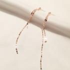 925 Sterling Silver Threader Earring 1 Pair - S925 Silver Needle - Rose Gold - One Size