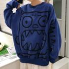 Printed Pullover Blue- L Size