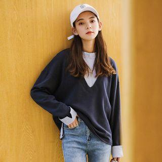 Inset Striped Top Pullover