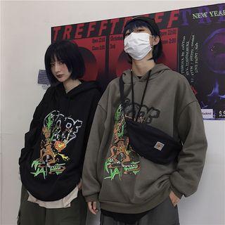 Pumpkin Print Hooded Sweatshirt