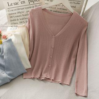 Button-up Light Knit Top In 5 Colors