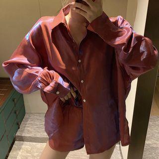 Iridescent Shirt / Iridescent Wide Leg Shorts
