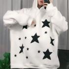 Star Print Fleece-lined Hoodie