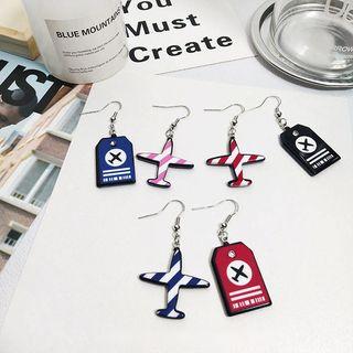 Airplane Non-matching Dangle Earrings