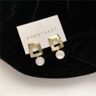 Perforated Drop Earring Stud Earring - 1 Pair - Gold - One Size