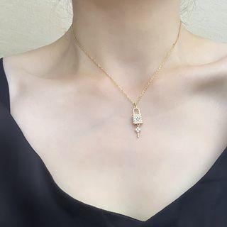 Lock Pendant Necklace Xy2231 - Gold - One Size