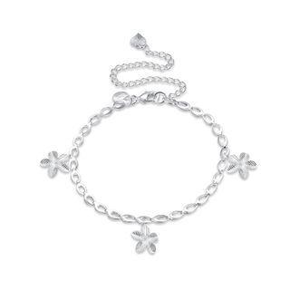 Fashion Simple Flower Anklet Silver - One Size