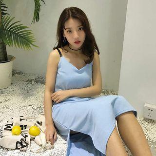 Spaghetti Strap Side Slit Dress