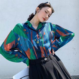 Color Block Print Blouse