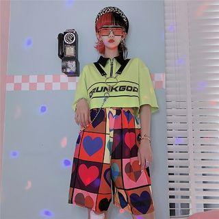 Heart Pattern Longline Shorts