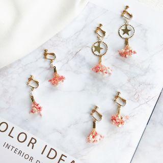 Dried Flower Clip-on Earrings