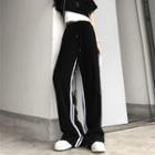 Striped High-waist Wide-leg Sweatpants