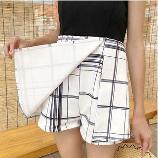 Plaid Panel Spaghetti Strap Playsuit