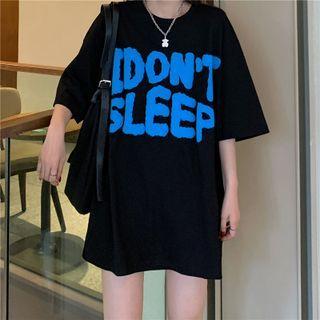 Oversized Printed Short-sleeve Top